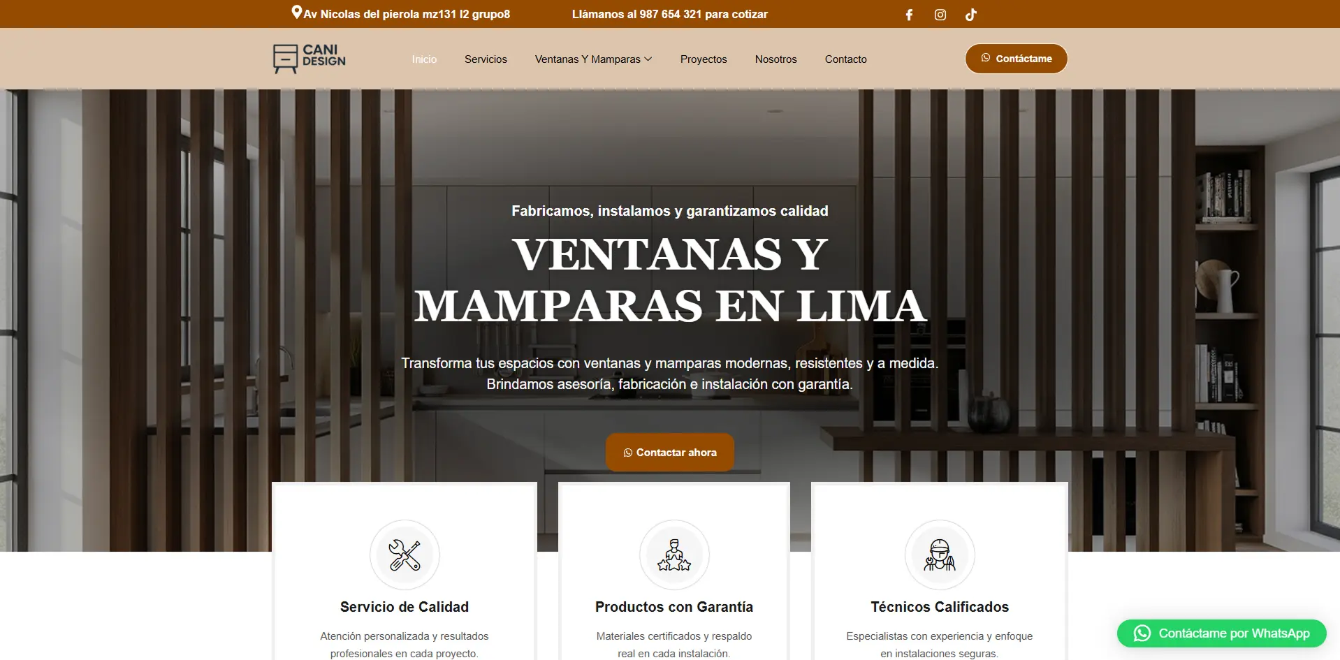 Captura de pantalla del proyecto Landing Page Corporativa
